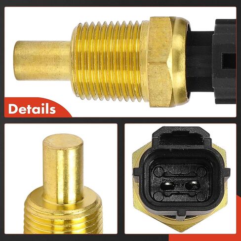 A-Premium Engine Coolant Temperature Sensor [2 Pins] Compatible with Jeep, Dodge, Chrysler, Mitsubishi & Plymouth Models - Grand Cherokee Caravan, Wrangler, Ram 1500, Town & Country, Eclipse, Breeze in Saudi Arabia