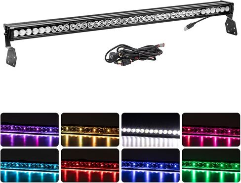 KEMIMOTO 50'' 390W X3 LED Light Bar Multi-Color Lights with Upper Roof Windshield Mount Brackets Rocker Switch Wiring Kit Compatible with Can Am Maverick X3 & Max & R 2017-2025 in Saudi Arabia