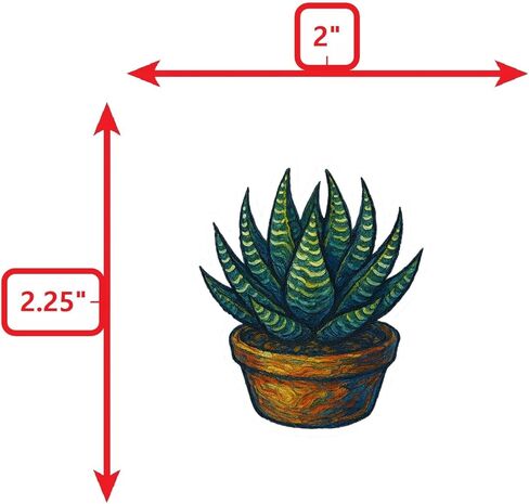 (3 Pack) Post-Impressionist Gogh Style Haworthia Succulent Sticker (2.75" x 3.25") in Saudi Arabia