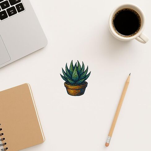 (3 Pack) Post-Impressionist Gogh Style Haworthia Succulent Sticker (2.75" x 3.25") in Saudi Arabia