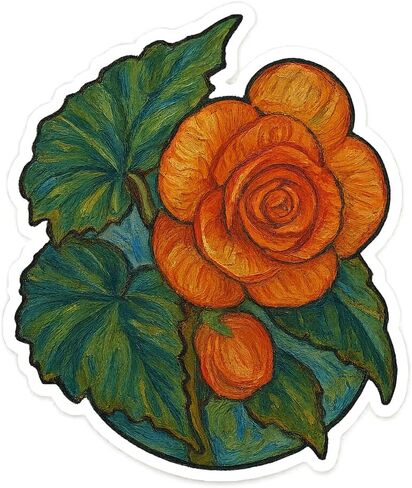 (3 Pack) Begonia Post-Impressionist Gogh Style Sticker (2.5" x 3") in Saudi Arabia