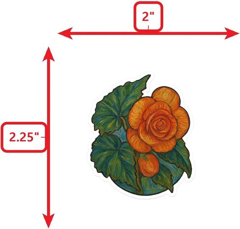 (3 Pack) Begonia Post-Impressionist Gogh Style Sticker (2.5" x 3") in Saudi Arabia