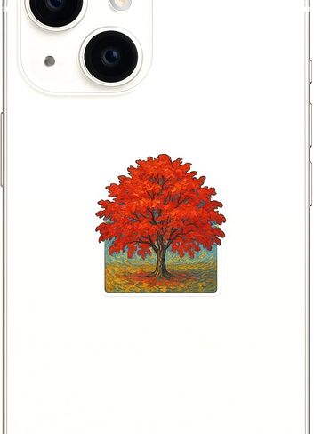 (3 Pack) Red Maple Tree Post-Impressionist Gogh Style Sticker (3" x 3.25") in Saudi Arabia