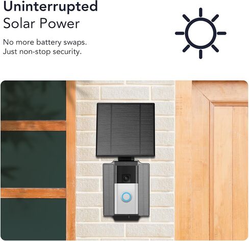 شاحن طاقة شمسية عالمي من Wasserstein متوافق مع جرس باب البطارية الدائري (إصدار 2024)/Pro/Plus/4/3/3 Plus/الجيل الثاني (إصدار 2020) وجرس باب فيديو لاسلكي من Wyze Pro - شاحن لوحة شمسية 2.5 وات in Kuwait