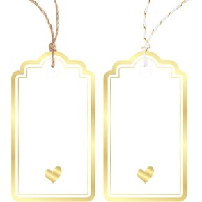 Set of 20 Gift wrap Tags for Gifts – Decorative Gift Bag Tags for Birthday Parties, Wedding Favors (Golden) in Saudi Arabia