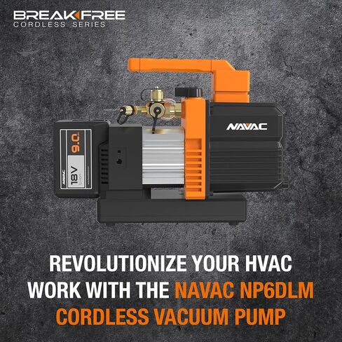 NAVAC NP4DLM BreakFree® Cordless Vacuum Pump, 4cfm, Dual-Stage, Brushless DC Motor, A2L Compatible in Kuwait