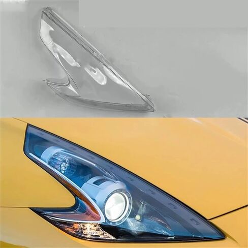 متوافق مع N-issan 370Z 2008-2019 غطاء المصابيح الأمامية شفاف غطاء المصباح الأمامي قطع غيار السيارات (يسار) in Saudi Arabia