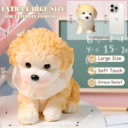 Big taba Squishy Dog, Cute Squishy Dog Stress Relief Toy for Adult/Kids, Handmade Soft Teddy Dog Design, Perfect Squeeze Toys Gift for Relaxation and Fun(Cream Color) in Saudi Arabia