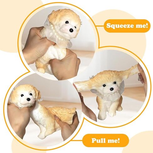 Big taba Squishy Dog, Cute Squishy Dog Stress Relief Toy for Adult/Kids, Handmade Soft Teddy Dog Design, Perfect Squeeze Toys Gift for Relaxation and Fun(Cream Color) in Saudi Arabia