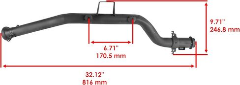 Caltric 1262108-489 Exhaust Pipe & Gasket Compatible with Polaris Ranger XP 800 2012 / Ranger 800 4x4 2010-2014 / Crew 800 2010-2014 in Saudi Arabia