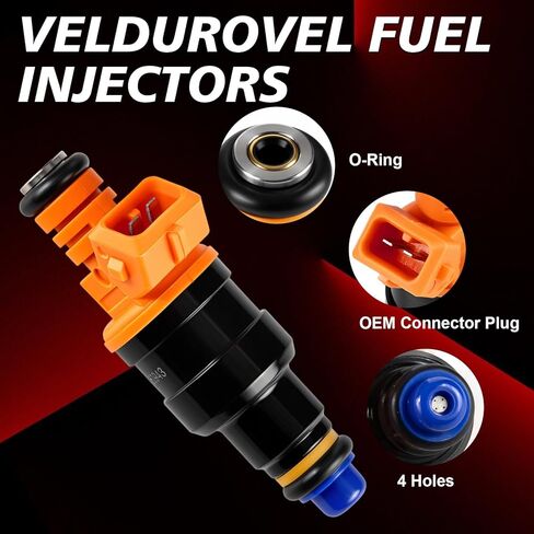 Set of 8 Fuel Injectors V8 Compatible with 1997-2002 Ford F150 5.4L, 1997-2003 F150 4.6L, 1990-1996 F150 5.0L, 1997-2002 Expedition, 1997-2002 F250 5.4L, Bronco, Mustang 8PCS 0280150943 in Kuwait