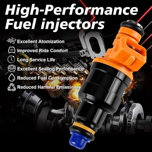 Set of 8 Fuel Injectors V8 Compatible with 1997-2002 Ford F150 5.4L, 1997-2003 F150 4.6L, 1990-1996 F150 5.0L, 1997-2002 Expedition, 1997-2002 F250 5.4L, Bronco, Mustang 8PCS 0280150943 in Kuwait