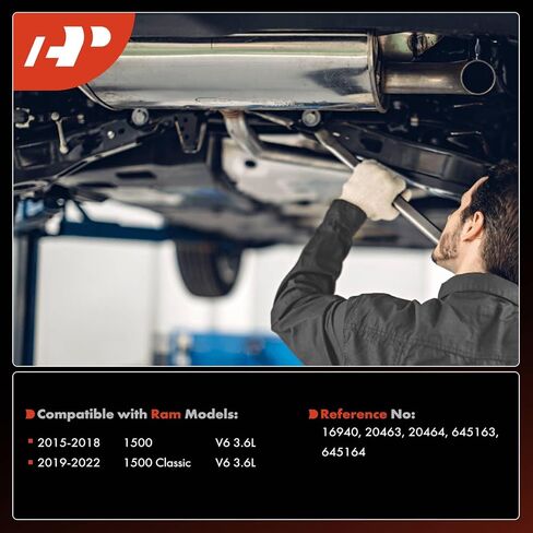 A-Premium 2-PC محول حفاز أمامي يسار ويمين مع مجموعة حشية ملائمة مباشرة متوافقة مع Ram 1500 2015-2018، 1500 Classic 2019-2022، 3.6L، E.P.A. متوافق in Saudi Arabia