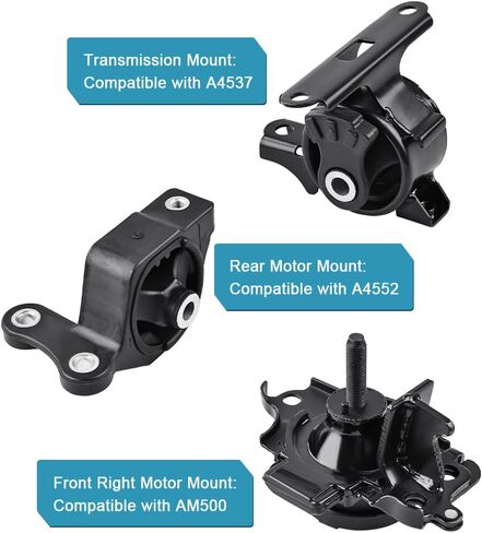 JDMON 3 قطع محرك المحرك وناقل الحركة مجموعة استبدال لهوندا Fit L4 1.5L 2007 2008 Auto Trans متوافق مع AM500، A4537، A4552، 9437، 9285، 50826SELE01، 50805SLAA81، 50810SLA981 in Saudi Arabia