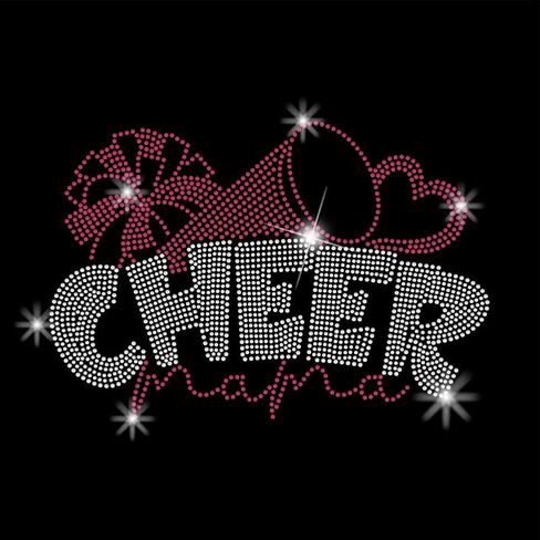 SUPERDANT Cheer Mama حديد على أحجار الراين، ملصقات نقل الحرارة الكريستالية لحفلات التشجيع، حديد على الشارات، رقع حجر الراين لتي شيرت الملابس، حمل الحقائب، السترات، القلنسوة، هدايا فنية يدوية الصنع in Saudi Arabia