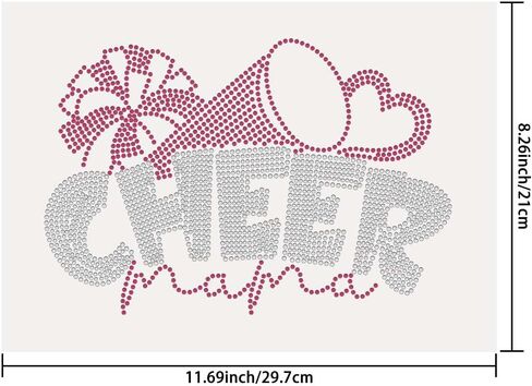 SUPERDANT Cheer Mama حديد على أحجار الراين، ملصقات نقل الحرارة الكريستالية لحفلات التشجيع، حديد على الشارات، رقع حجر الراين لتي شيرت الملابس، حمل الحقائب، السترات، القلنسوة، هدايا فنية يدوية الصنع in Saudi Arabia