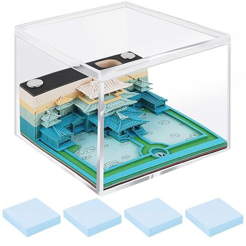 TOCCOOL 3D Castle Memo Pad, 150 Sheets Tear Off Notepad with Pen Support - Notebook, Desk Organizer for Office Home Decor, Gift Idea (9 x 9 x 5 cm) in Saudi Arabia