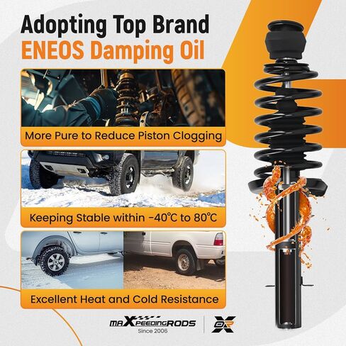 maXpeedingrods Front Strut & Rear Shock for VW Beetle Golf Jetta 1998-2006 Golf Jetta City 2007-2009, Suspension Complete Shock Absorber Strut w/Coil Spring 171525 171525 SR4052 5984 in Saudi Arabia