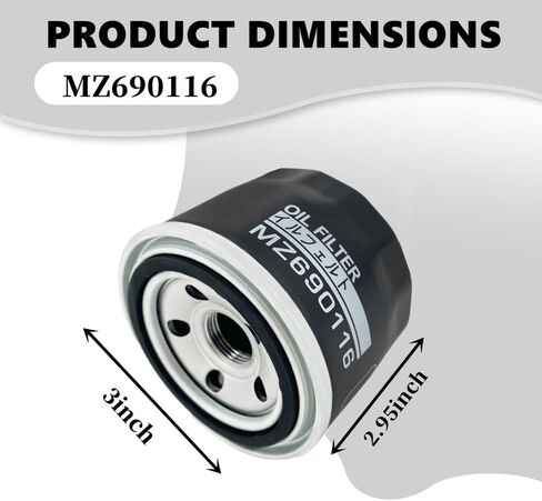 فلتر زيت MZ690116 مناسب لمحرك Mitsubishi 1984-2017 Lancer Galant Outlander (عبوتان) in Kuwait