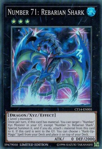Yugioh Number 71: Rebarian Shark CT14-EN005 Super Rare Limited Edition Mega Pack 2017 Cards in Saudi Arabia