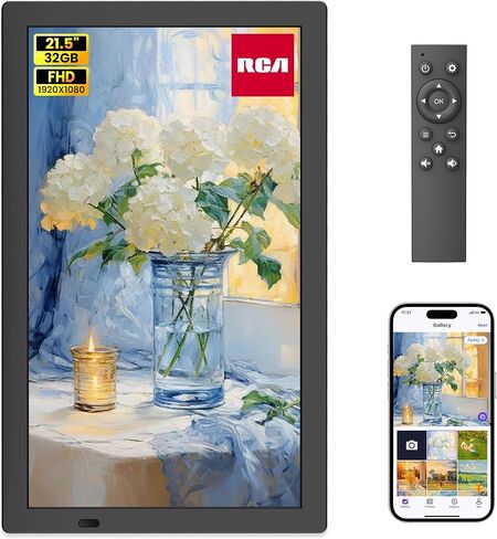 RCA 10.1" WiFi Digital Picture Frame, Electronic Photo Frames 32GB Storage, HD IPS Touch Screen WiFi Frame/Auto Rotate/Wall Mounted, Easy Setup in Uhale App to Share Photo/Video Anytime (Black) in Kuwait