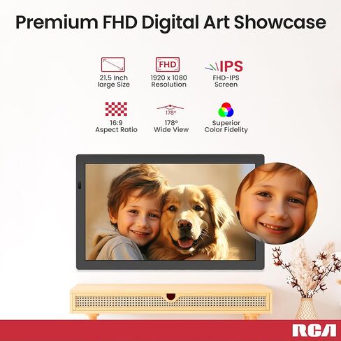 RCA 10.1" WiFi Digital Picture Frame, Electronic Photo Frames 32GB Storage, HD IPS Touch Screen WiFi Frame/Auto Rotate/Wall Mounted, Easy Setup in Uhale App to Share Photo/Video Anytime (Black) in Kuwait