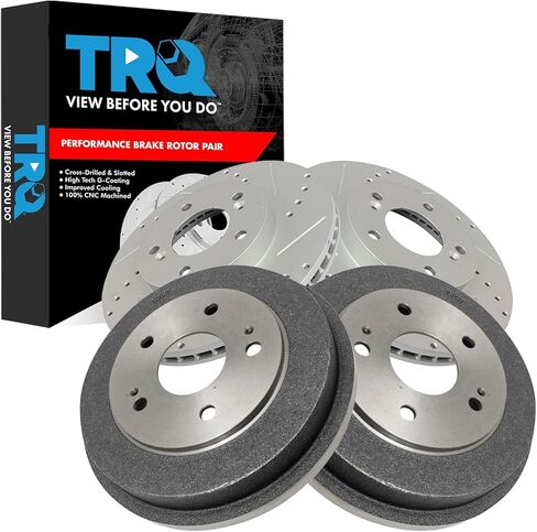 مجموعة دوارات الفرامل الأمامية والخلفية TRQ المطلية بـ G متوافقة مع هوندا CR-V 1997-2001 in Saudi Arabia