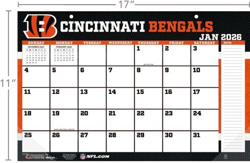 TURNER SPORTS Cincinnati Bengals 2026 17x11 Desk Calendar (26998901031) in Saudi Arabia