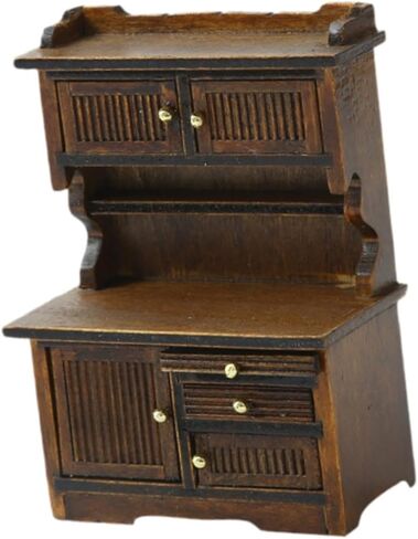 Generic 1/16 Dollhouse Bookcase Dollhouse Storage Cabinet Life Scene Scenery Miniature Display Rack, Coffee in Saudi Arabia