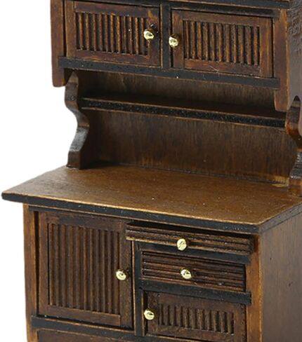Generic 1/16 Dollhouse Bookcase Dollhouse Storage Cabinet Life Scene Scenery Miniature Display Rack, Coffee in Saudi Arabia