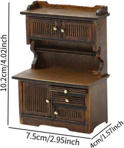 Generic 1/16 Dollhouse Bookcase Dollhouse Storage Cabinet Life Scene Scenery Miniature Display Rack, Coffee in Saudi Arabia