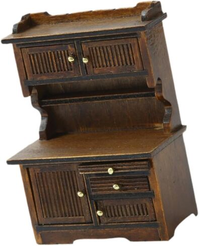 Generic 1/16 Dollhouse Bookcase Dollhouse Storage Cabinet Life Scene Scenery Miniature Display Rack, Coffee in Saudi Arabia
