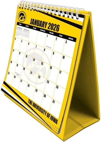TURNER SPORTS Iowa Hawkeyes 2026 Easel Desk Calendar (26998902004) in Saudi Arabia