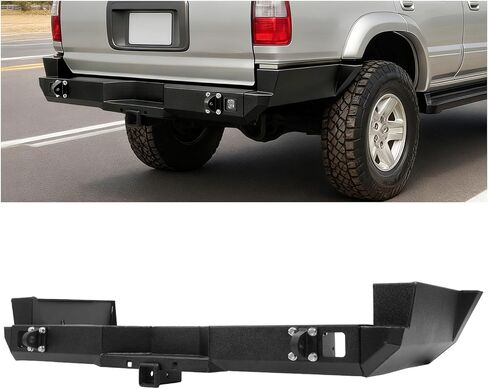 مجموعة المصد الخلفي KUAFU متوافقة مع 1996-2002 Toyota 4Runner 3rd Gen Limited Trim 3 قطع مجموعة المصد الخلفي مسحوق مطلي بالفولاذ الأسود in Saudi Arabia
