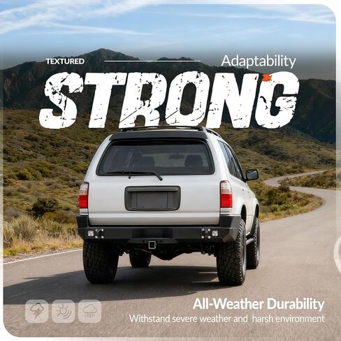 مجموعة المصد الخلفي KUAFU متوافقة مع 1996-2002 Toyota 4Runner 3rd Gen Limited Trim 3 قطع مجموعة المصد الخلفي مسحوق مطلي بالفولاذ الأسود in Saudi Arabia