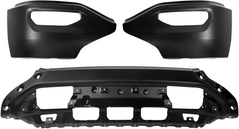 labwork 3 Pieces Black Paintable Steel Front Bumper with Fog Light Hole without Park Sensor Hole Replacement for Sierra 1500 2016-2018 23381975 in Saudi Arabia