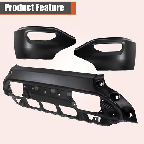 labwork 3 Pieces Black Paintable Steel Front Bumper with Fog Light Hole without Park Sensor Hole Replacement for Sierra 1500 2016-2018 23381975 in Saudi Arabia