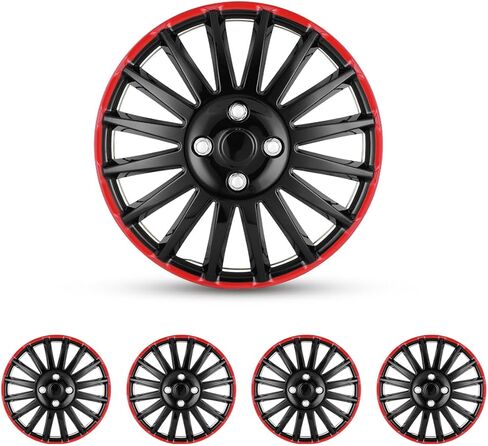 4 قطع بديلة لأغطية محور العجلات مقاس 15 بوصة، غطاء حافة لإطارات العجلات بتصميم خاص من WOLFSTORM، ملحقات محور عجلات السيارة والسيارات الدفع الرباعي - أبيض in Kuwait