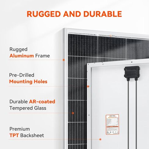 RICH SOLAR 200 وات 12 فولت 18BB خلية أحادية البلورية لوحة شمسية من النوع N، وحدة شمسية عالية الكفاءة لمقطورة RV، تخييم بحرية خارج الشبكة in Kuwait