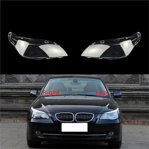 حافظة إضاءة تلقائية متوافقة مع BMW 5 Series E60 E61 523Li 525Li 530Li 2008-2010 غطاء عدسة المصباح الأمامي للسيارة غطاء عاكس الضوء أغطية زجاجية (عالية مع فتحة يمين) in Saudi Arabia