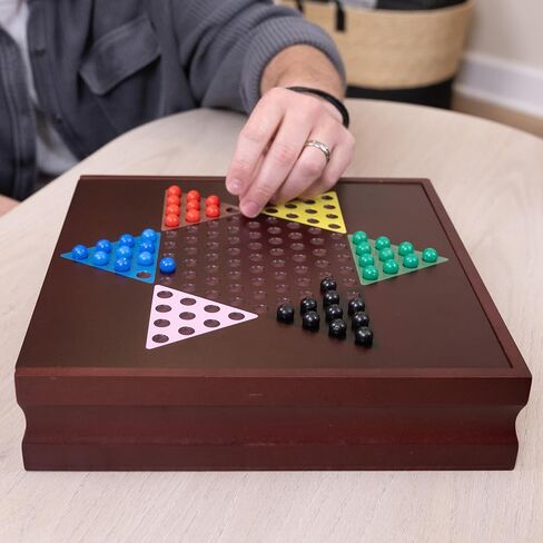 Elbow Room Games Family Game Set, 10 Classic Games with Wooden Storage Box and Built-in Game Boards, Endless Fun for Game Nights, Gatherings & Travel, 2+ Players in Saudi Arabia