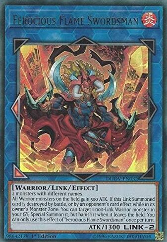 Ferocious Flame Swordsman - DUOV-EN032 - Ultra Rare - 1st Edition in Saudi Arabia