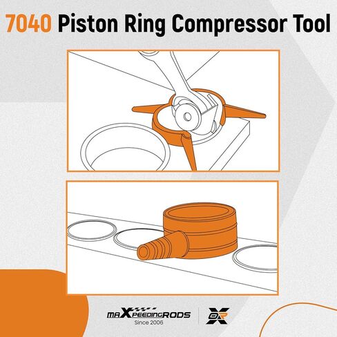 أداة ضاغط حلقة المكبس 7040 من maXpeedingrods بما في ذلك المحول وحلقة مضادة للتلميع لـ Cummins ISX/QSX 15 لـ Caterpillar 3400 C-15 5.4 بوصة بديلة لـ PT-7040 5299448 5299447 5299339 in Kuwait