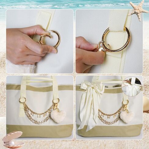 طقم ديكور حقيبة اليد Amarys Hearth 5 قطع، سلسلة على شكل قوس ومحيط وإكسسوارات حقيبة منفوشة، متوافقة مع حقائب اليد YETI Camino 20/35/50 Carryall Bogg in Saudi Arabia