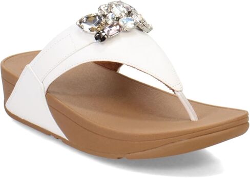 FitFlop Women's Lulu Jewel-Deluxe Metallic-Leather Toe-Thongs Wedge Sandal in Saudi Arabia