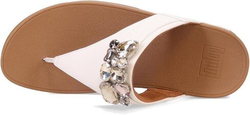 FitFlop Women's Lulu Jewel-Deluxe Metallic-Leather Toe-Thongs Wedge Sandal in Saudi Arabia