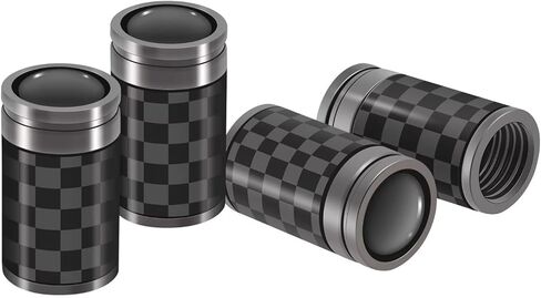 Alien Black Car Tire Valve Stem Caps & Keychain [8V1 Copper Alloy Car Valve Stem Air Caps Cover] Waterproof Dustproof Universal Accessories For Car/Truck/SUVs/Motorcycle/Bicycle Wheels 4PCS in Kuwait