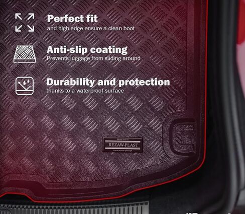 حصيرة البضائع الخلفية Rezaw-Plast لسيارة Mercedes EQC 2019 2020 2021 2022 2023 بطانة صندوق السيارة ملائمة حسب الطلب من البولي إيثيلين عديمة الرائحة مقاس مخصص باللون الأسود in Kuwait