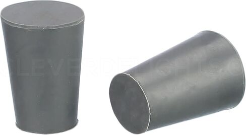 CleverDelights Rubber Stoppers — Size 4 — 10 Pack — 20mm x 26mm x 25mm Long — Gray Solid Plug #4 in Kuwait