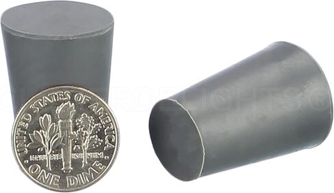 CleverDelights Rubber Stoppers — Size 4 — 10 Pack — 20mm x 26mm x 25mm Long — Gray Solid Plug #4 in Kuwait